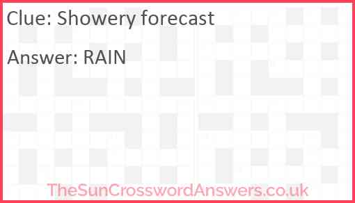 Showery forecast Answer