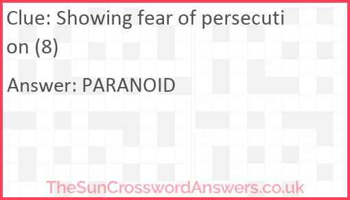 Showing fear of persecution (8) Answer