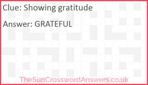 Showing gratitude Answer
