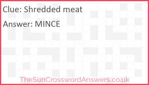 Shredded meat Answer