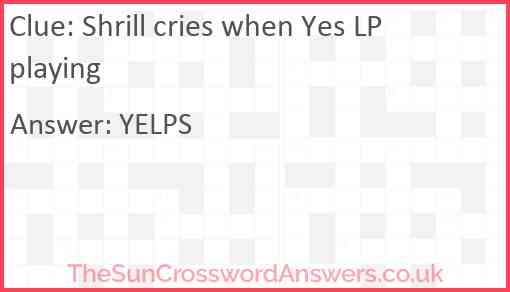 Shrill cries when Yes LP playing Answer