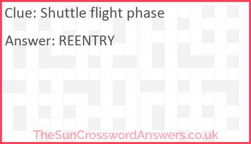 Shuttle flight phase Answer