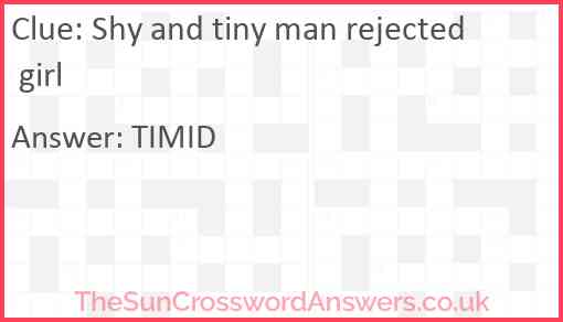 Shy and tiny man rejected girl Answer