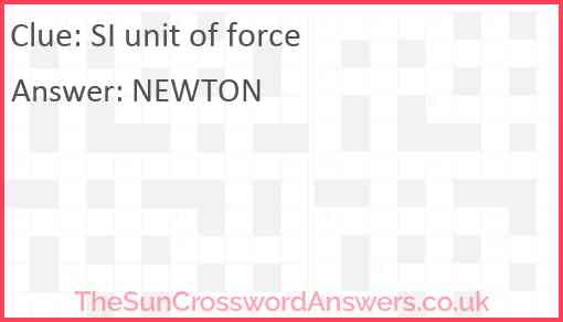 SI unit of force Answer