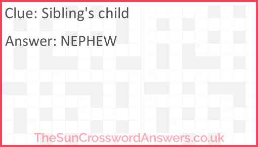 Sibling's child Answer
