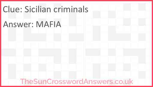 Sicilian criminals Answer