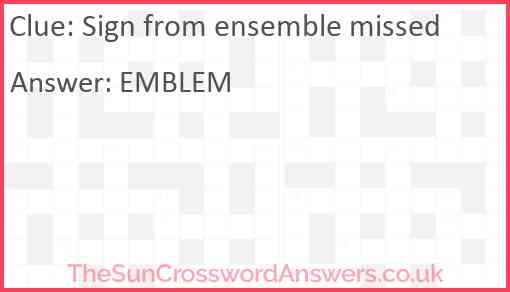 Sign from ensemble missed Answer