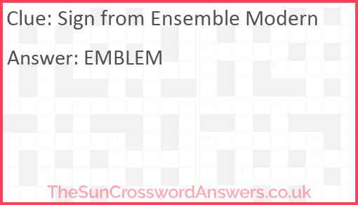Sign from Ensemble Modern Answer