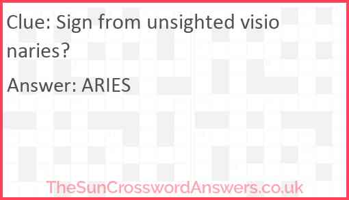Sign from unsighted visionaries? Answer