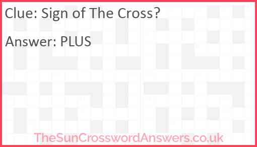 Sign of The Cross? Answer