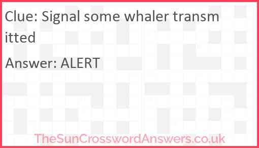 Signal some whaler transmitted Answer