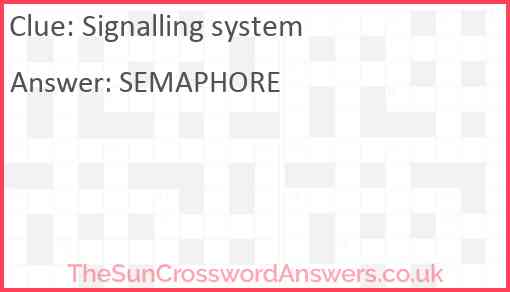 Signalling system Answer