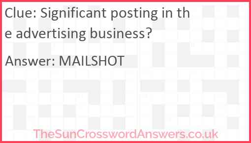 Significant posting in the advertising business? Answer