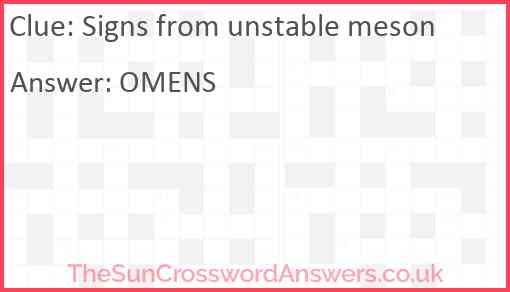 Signs from unstable meson Answer