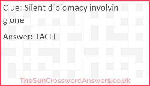 Silent diplomacy involving one Answer