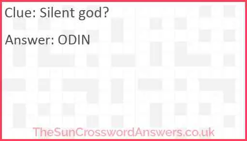 Silent god? Answer