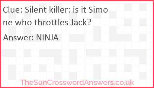 Silent killer: is it Simone who throttles Jack? Answer