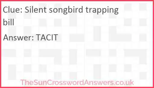 Silent songbird trapping bill Answer
