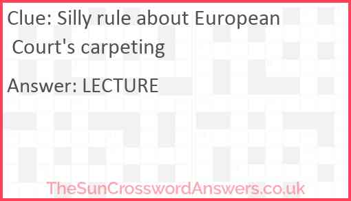 Silly rule about European Court's carpeting Answer