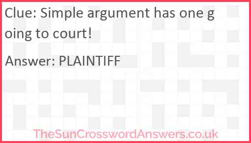 Simple argument has one going to court! Answer
