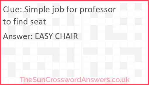 Simple job for professor to find seat Answer