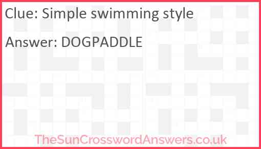 Simple swimming style Answer