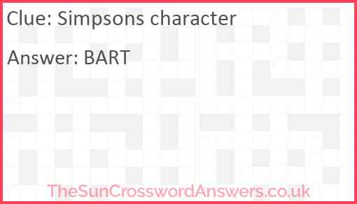 Simpsons character Answer
