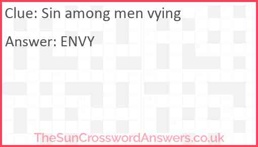 Sin among men vying Answer