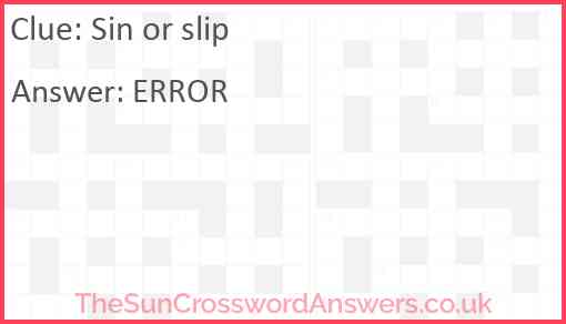 Sin or slip Answer