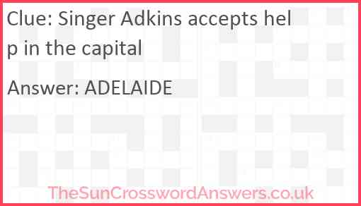 Singer Adkins accepts help in the capital Answer