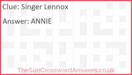 Singer Lennox Answer