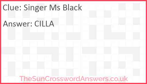 Singer Ms Black Answer