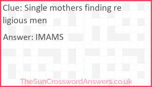 Single mothers finding religious men Answer