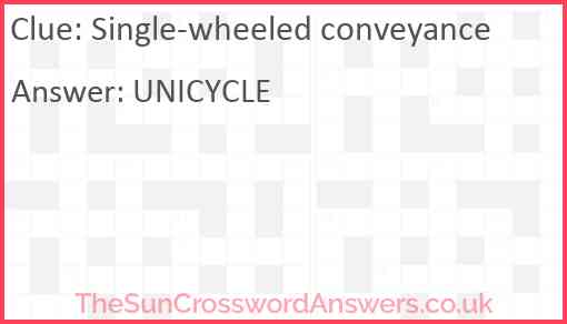 Single-wheeled conveyance Answer