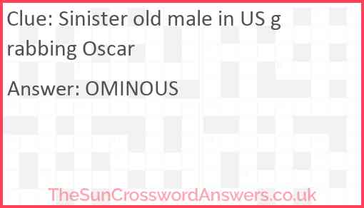Sinister old male in US grabbing Oscar Answer