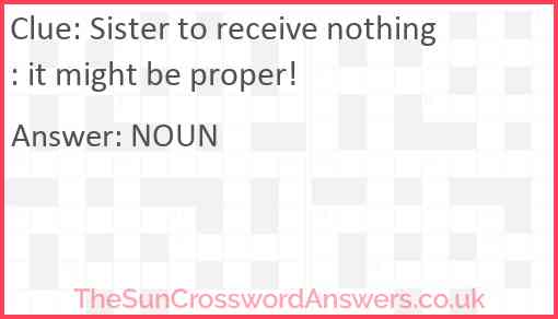 Sister to receive nothing: it might be proper! Answer