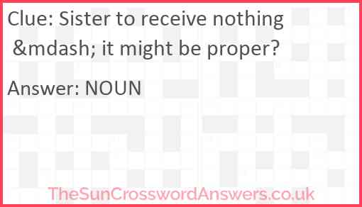 Sister to receive nothing &mdash; it might be proper? Answer