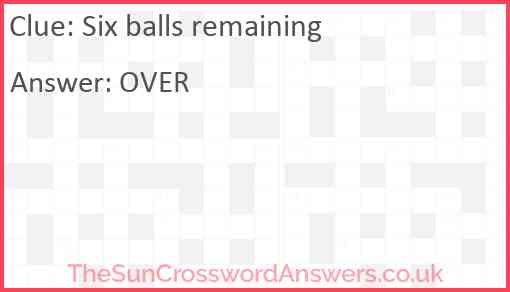 Six balls remaining Answer