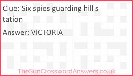 Six spies guarding hill station Answer