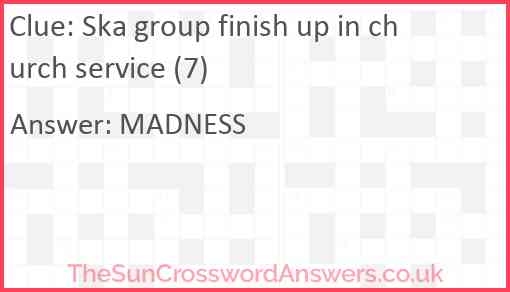 Ska group finish up in church service (7) Answer