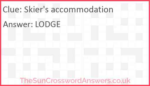 Skier's accommodation Answer