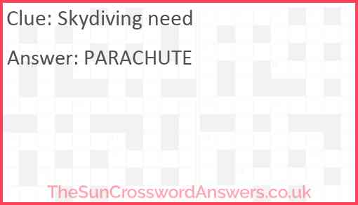 Skydiving need Answer