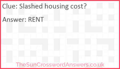 Slashed housing cost? Answer