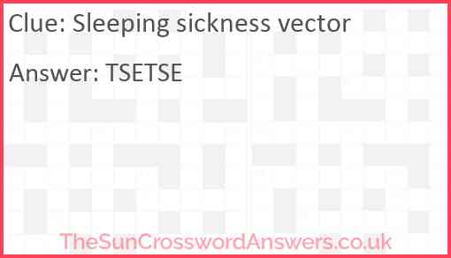 Sleeping sickness vector Answer