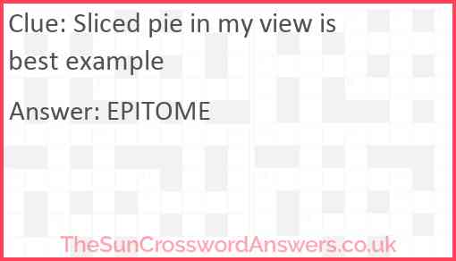Sliced pie in my view is best example Answer