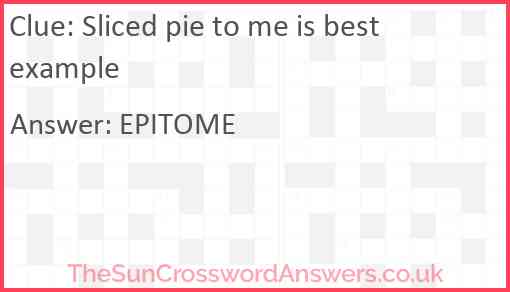 Sliced pie to me is best example Answer