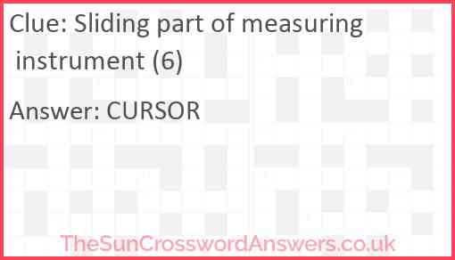 Sliding part of measuring instrument (6) Answer