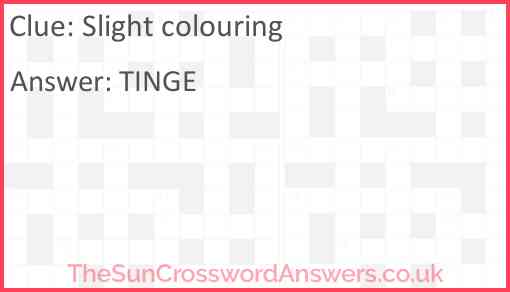 Slight colouring Answer