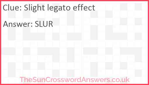 Slight legato effect Answer