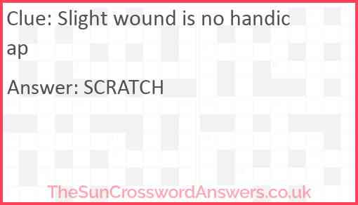 Slight wound is no handicap Answer